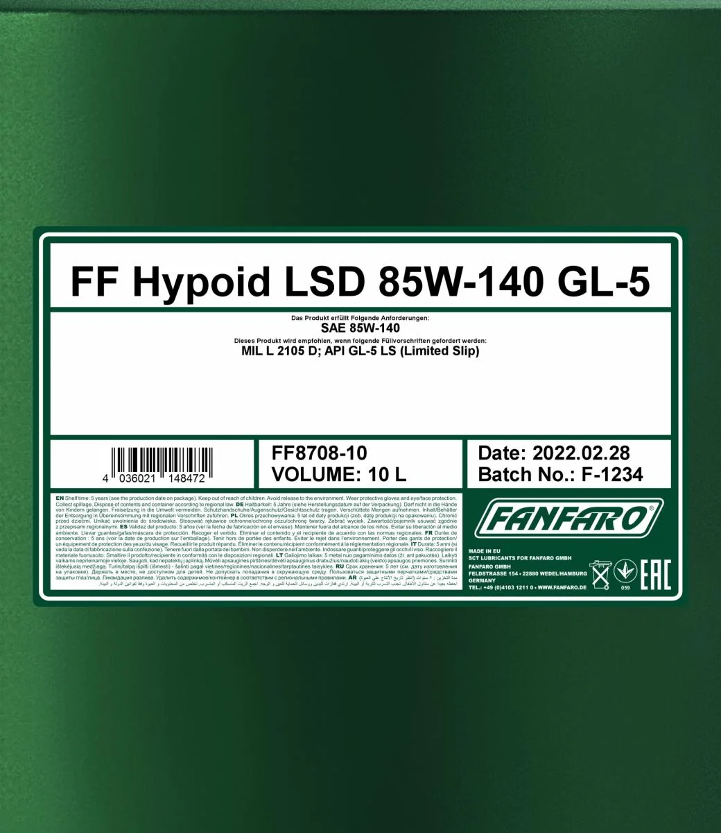 FANFARO - FF870810 - LSD 85W-140 GL-5 10L