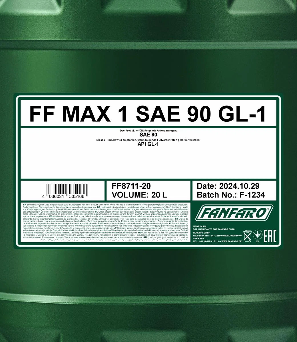 FANFARO - FF871120 - MAX 1 SAE 90 GL-1 20L