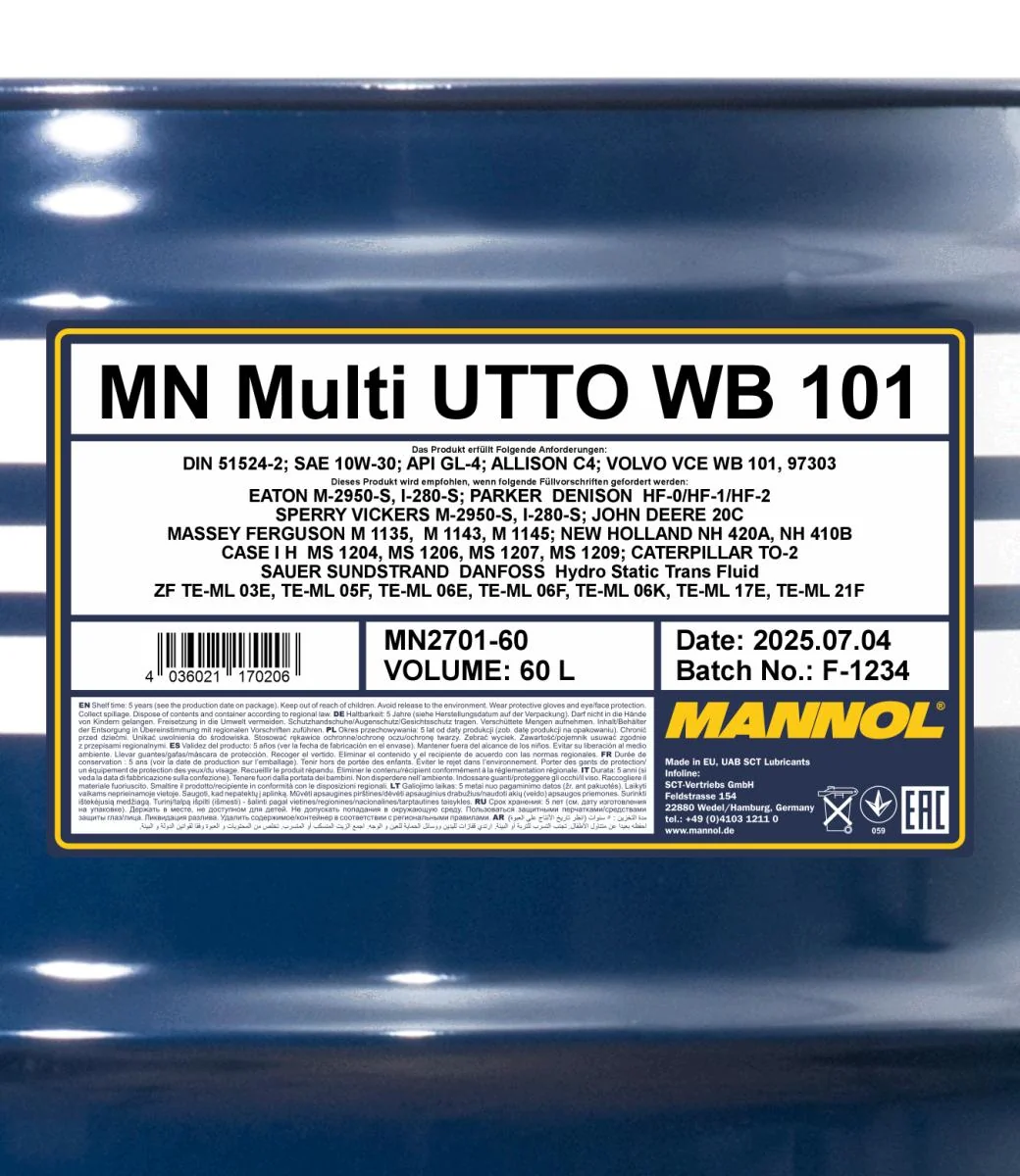 MANNOL® - MN270160 - Multi UTTO WB 101 60L