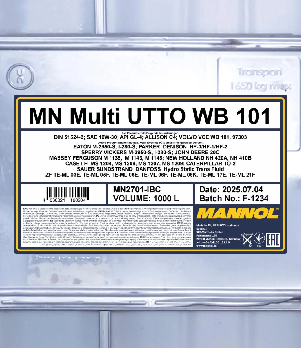 MANNOL® - MN2701IBC - Multi UTTO WB 101 1000L