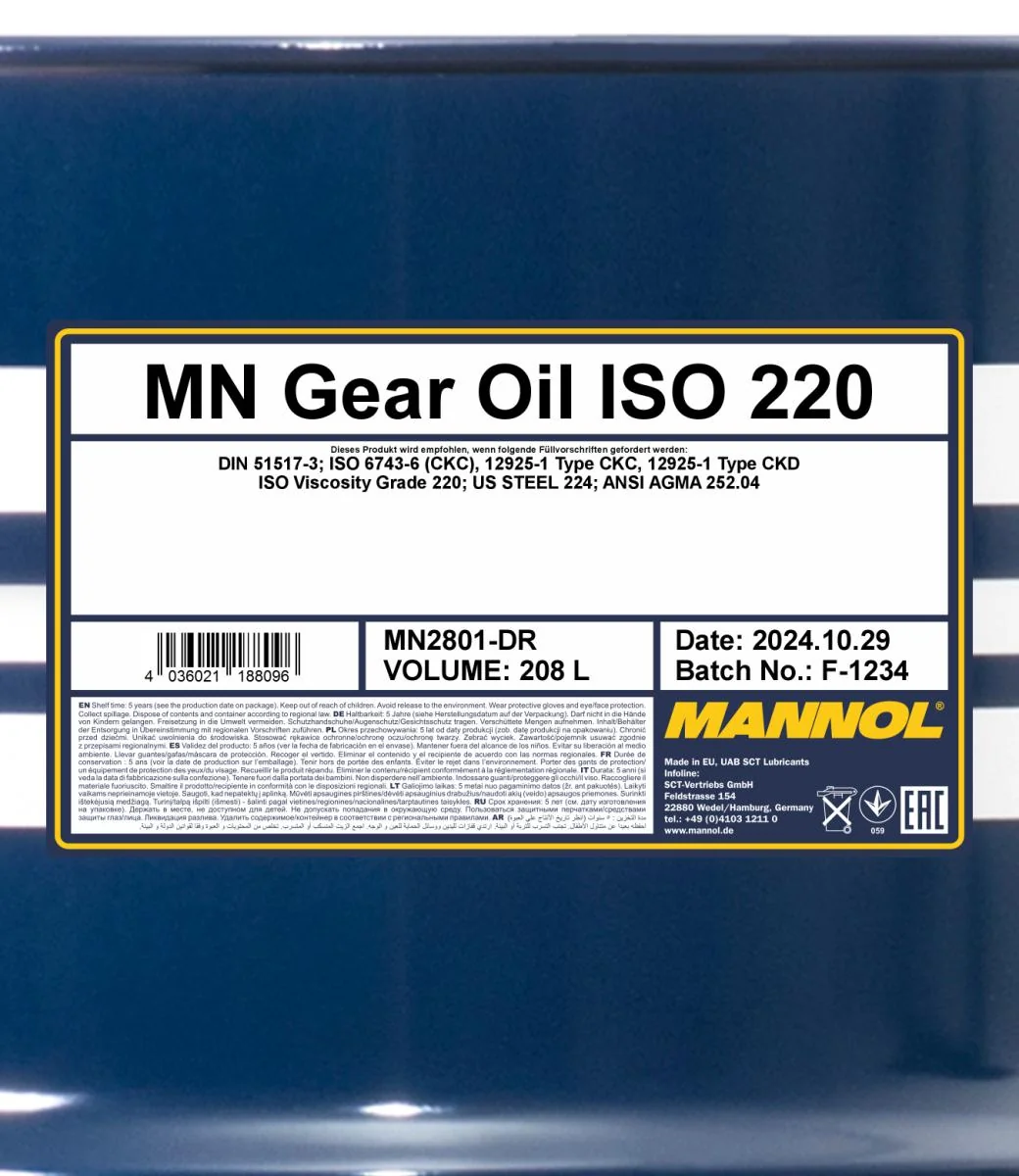 MANNOL® - MN2801DR - Gear Oil ISO 220 2801 208L