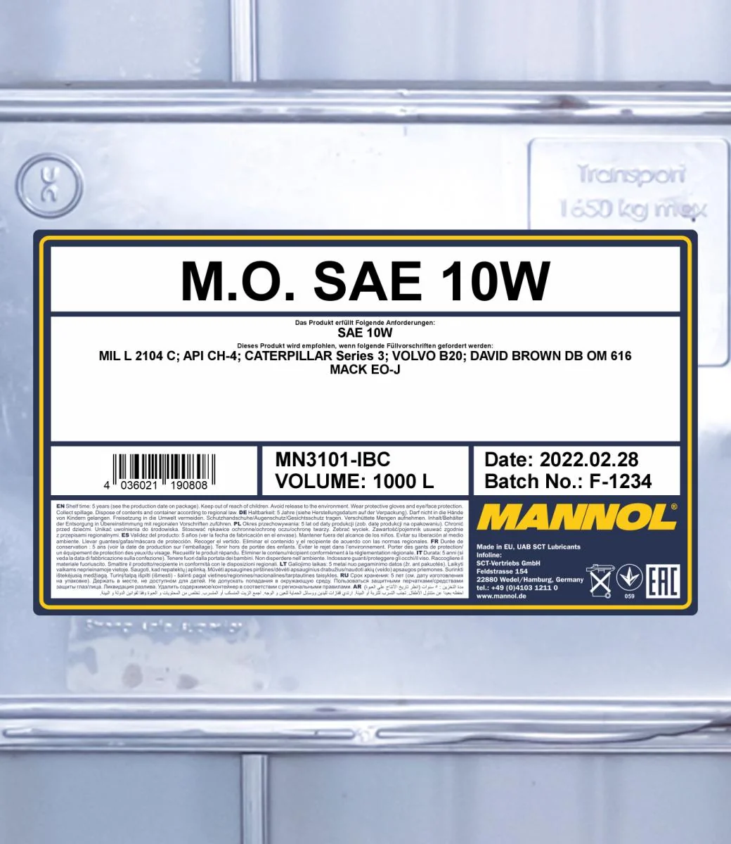 MANNOL® - MN3101IBC - M.O. SAE 10W 3101 1000L