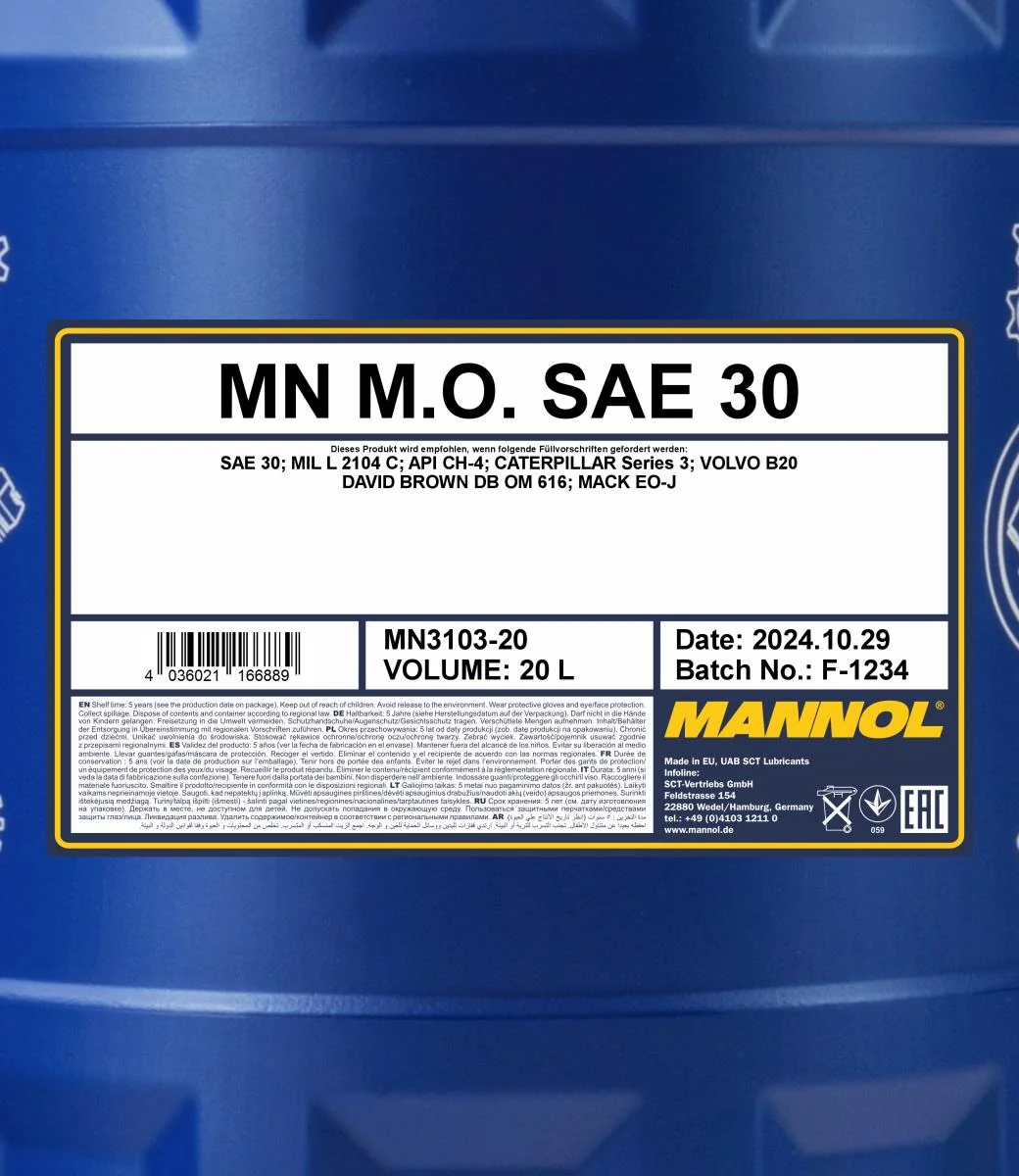 MANNOL® - MN310320 - M.O. SAE 30 3103 20L