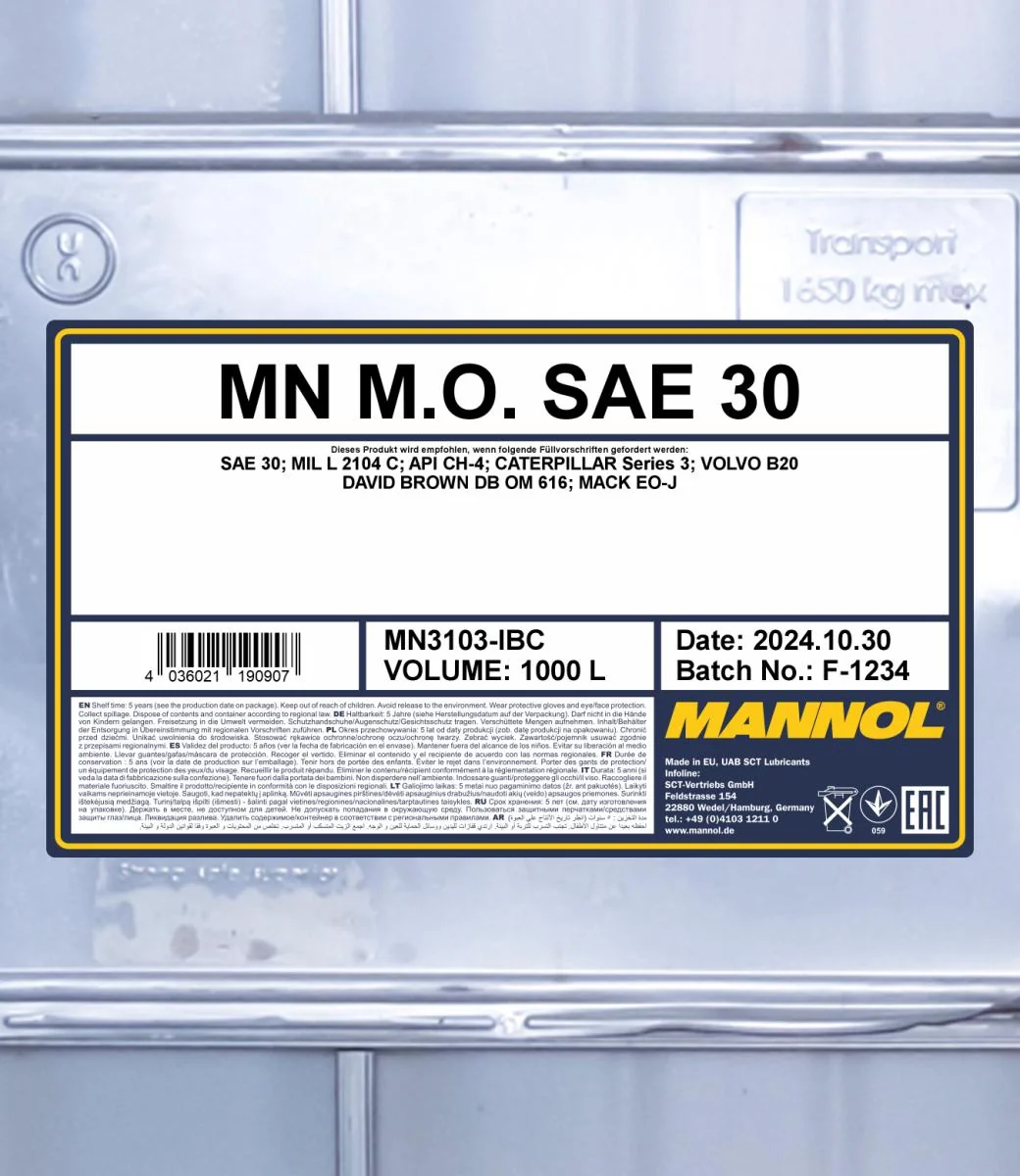 MANNOL® - MN3103IBC - M.O. SAE 30 3103 1000L