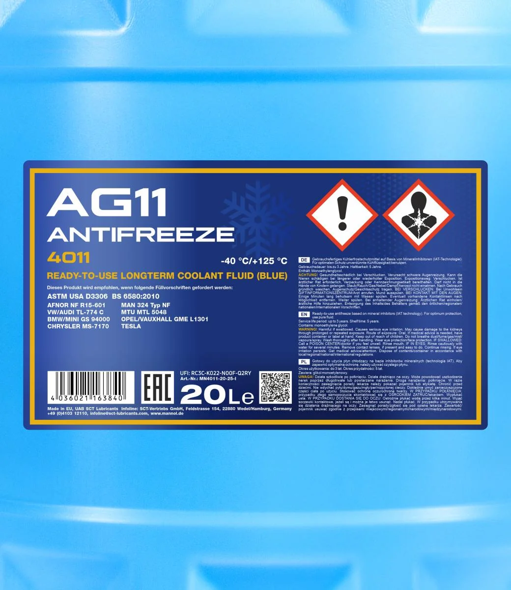 MANNOL® - MN401120 - Antifreeze AG11 (-40) Longterm 20L