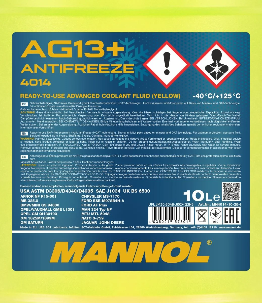 MANNOL® - MN401410 - Antifreeze AG13+ (-40) Advanced 10L