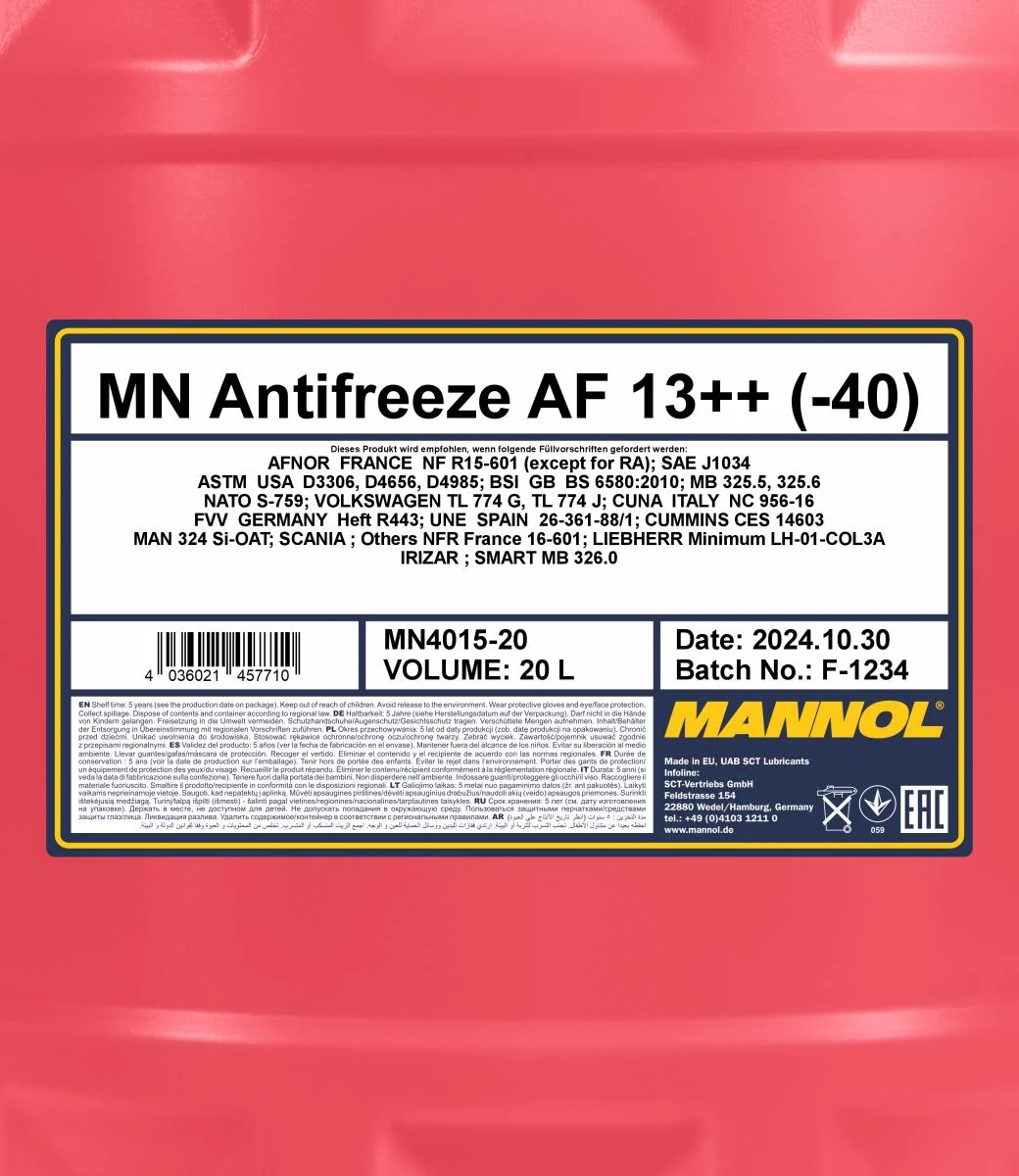 MANNOL® - MN401520 - Antifreeze AF13++ (-40) 20L