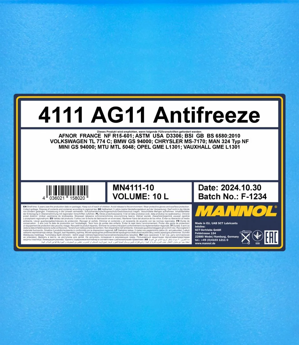 MANNOL® - MN411110 - Antifreeze AG11 Longterm 10L