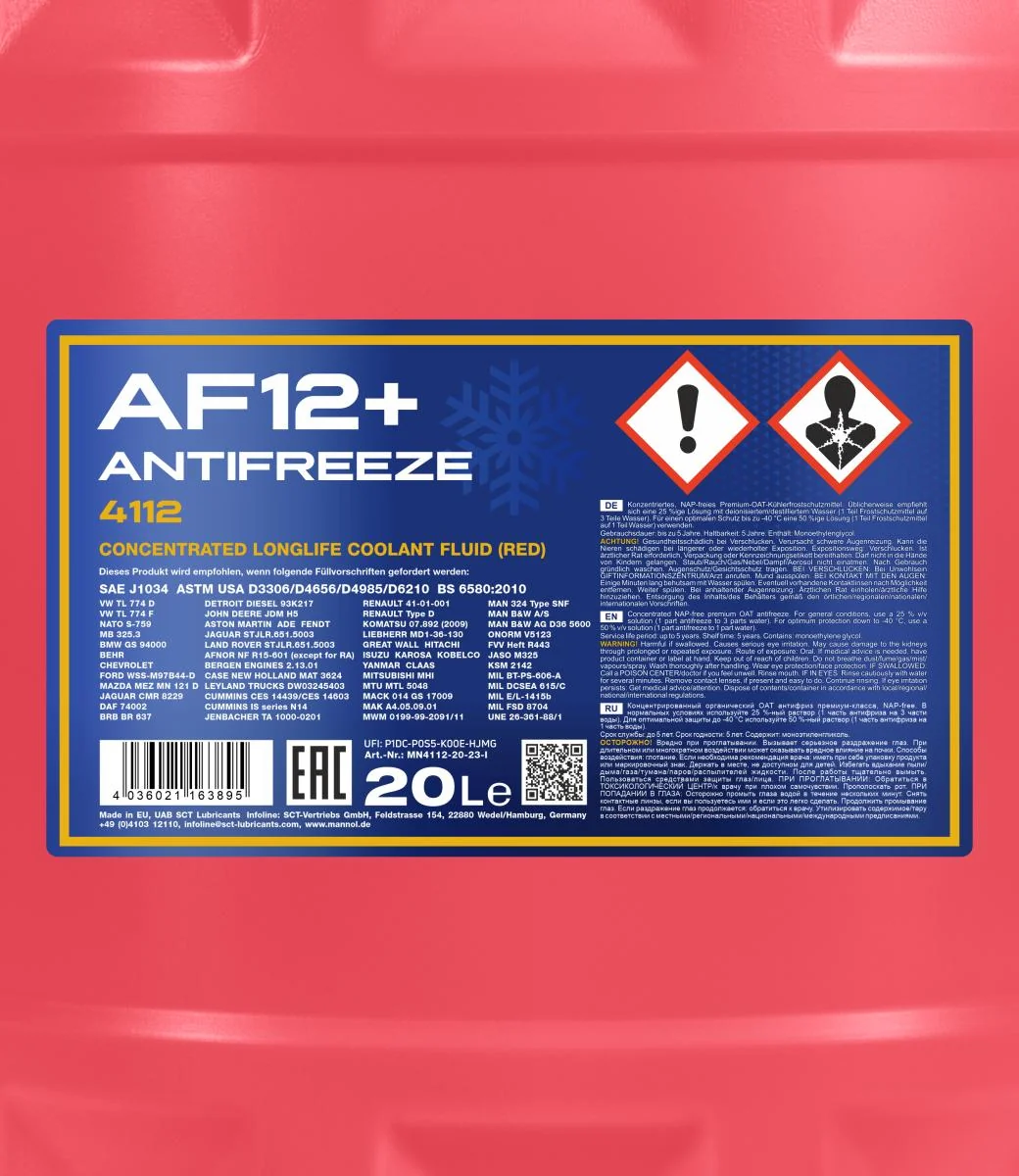 MANNOL® - MN411220 - Antifreeze AF12+ Longlife 20L