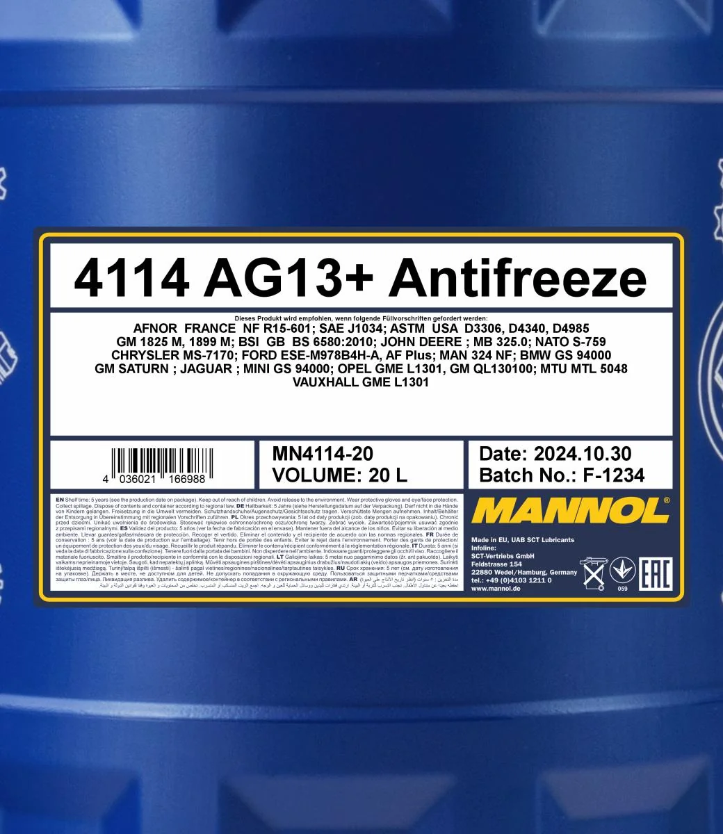MANNOL® - MN411420 - Antifreeze AG13+ Advanced 20L