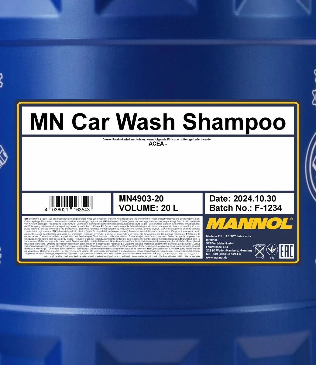 MANNOL® - MN490320 - Car Wash Shampoo 4903 20L