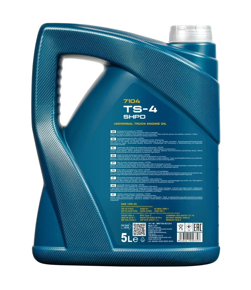 MANNOL® - MN71045 - TS-4 SHPD 15W-40 Extra 5L