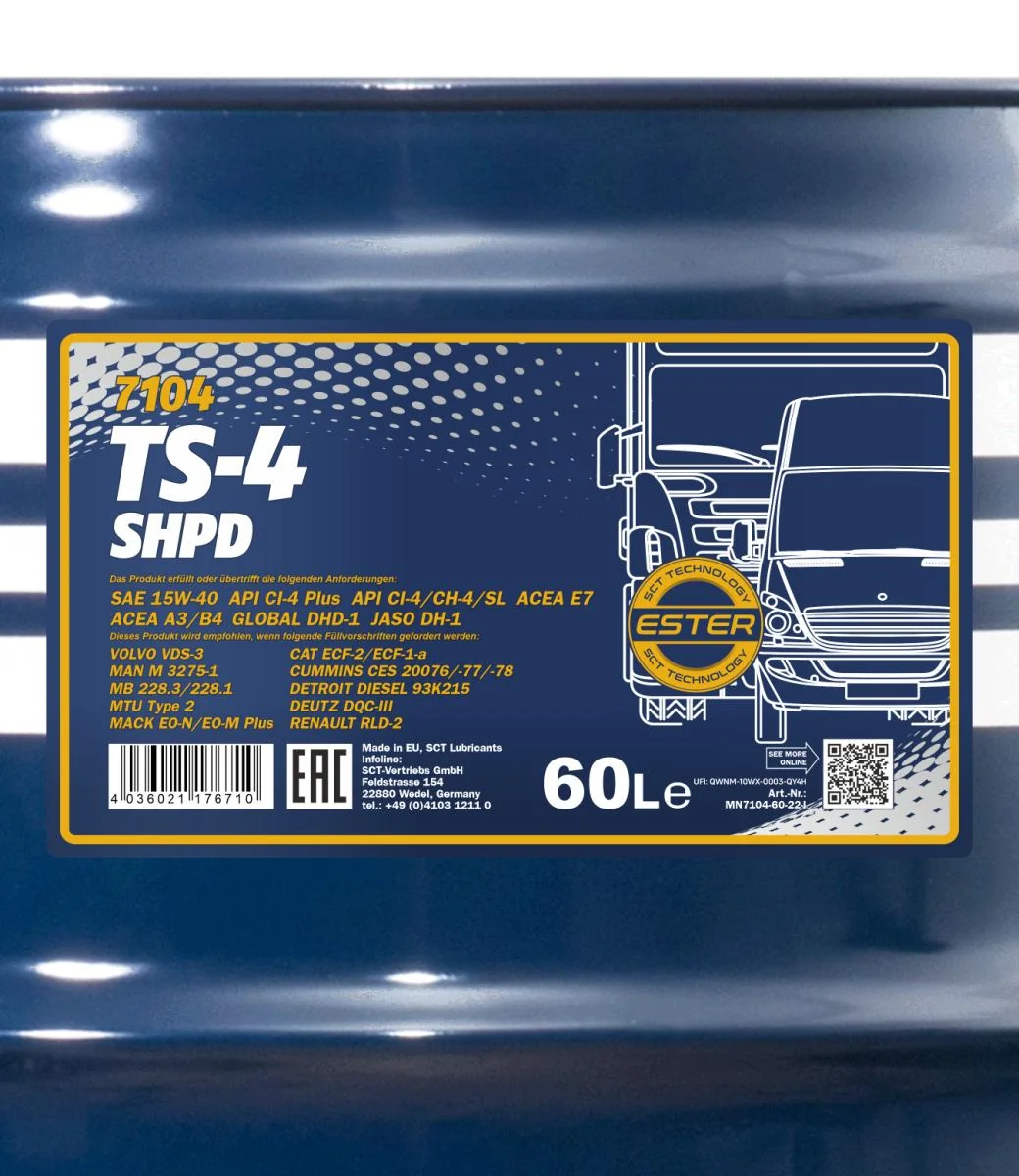 MANNOL® - MN710460 - TS-4 SHPD 15W-40 Extra 60L