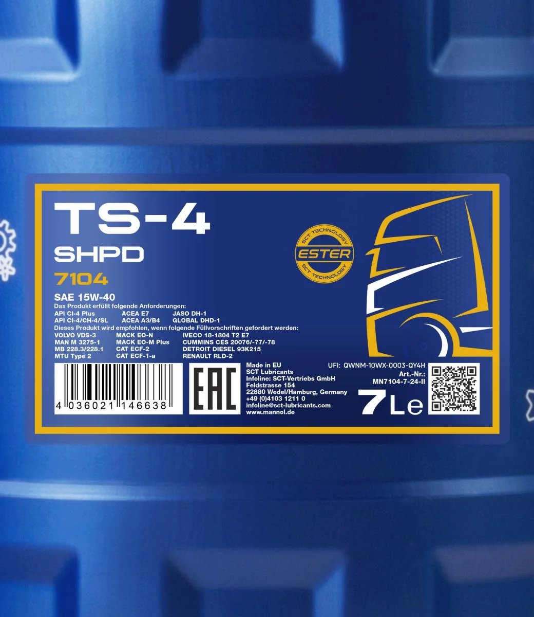 MANNOL® - MN71047 - TS-4 SHPD 15W-40 Extra 7L