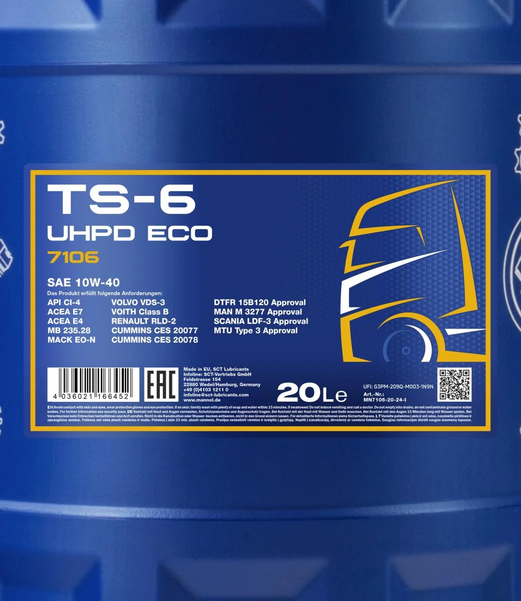 MANNOL® - MN710620 - TS-6 UHPD 10W-40 Eco 20L