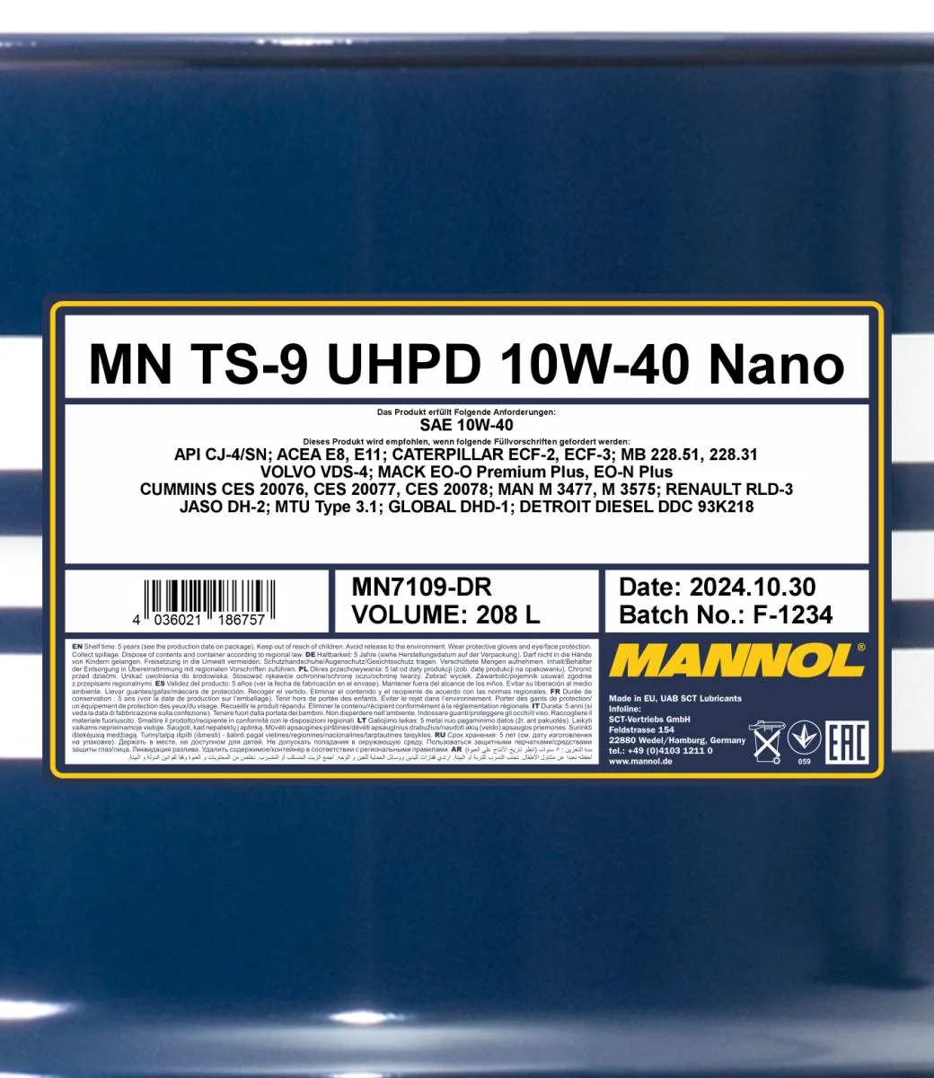 MANNOL® - MN7109DR - TS-9 PRO 10W-40 208L