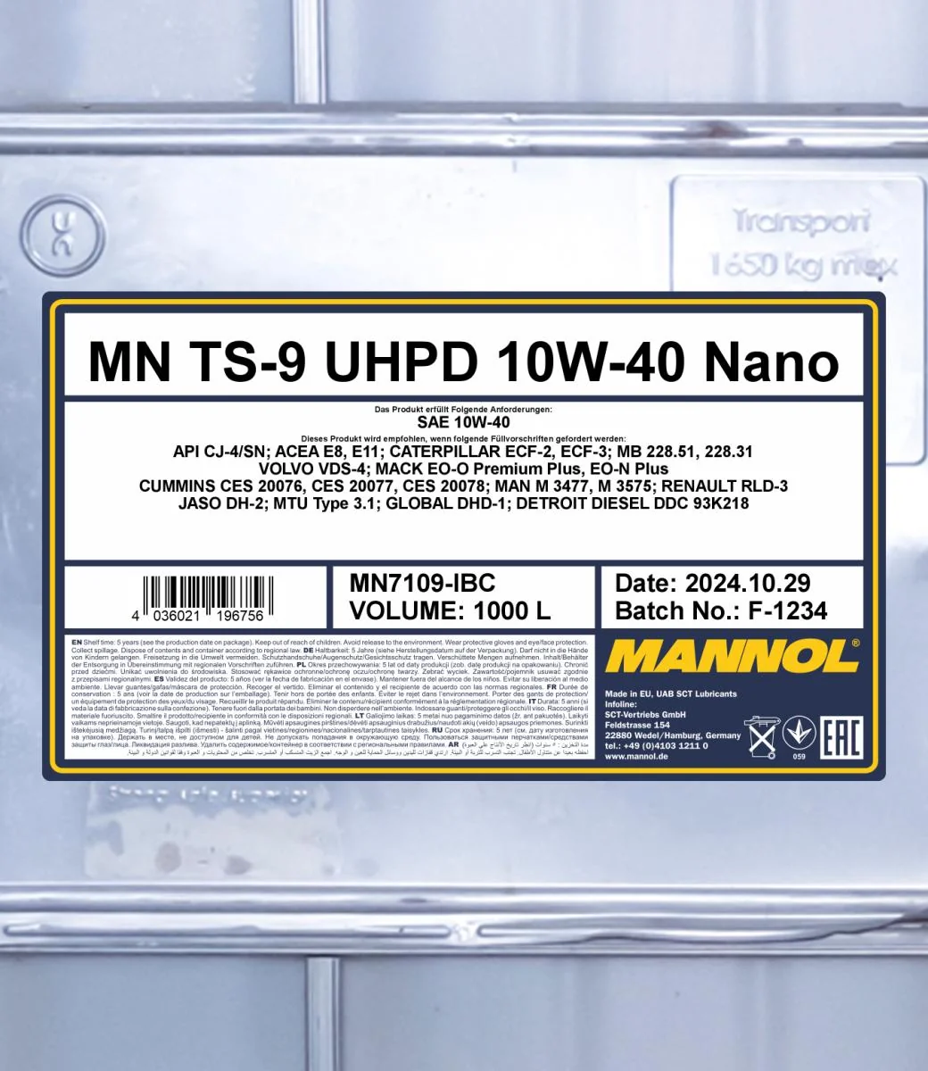MANNOL® - MN7109IBC - TS-9 PRO 10W-40 1000L