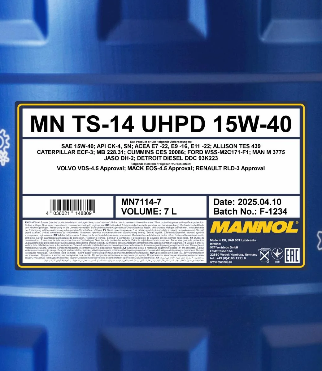 MANNOL® - MN71147 - TS-14 UHPD 15W-40 7L