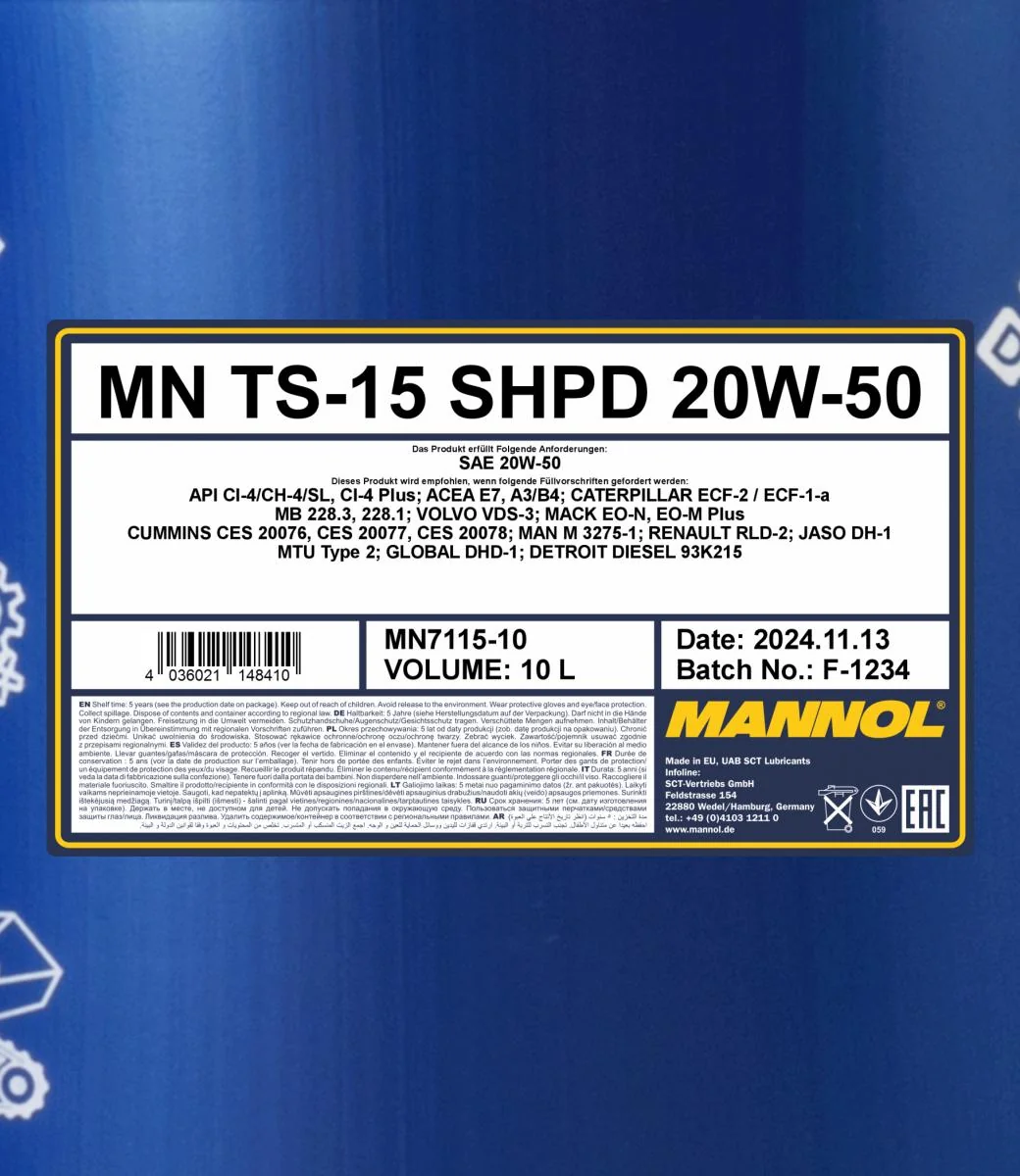 MANNOL® - MN711510 - TS-15 SHPD 20W-50 10L
