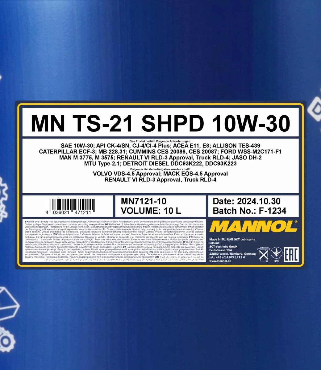 MANNOL® - MN712110 - TS-21 10W-30 SHPD 10L