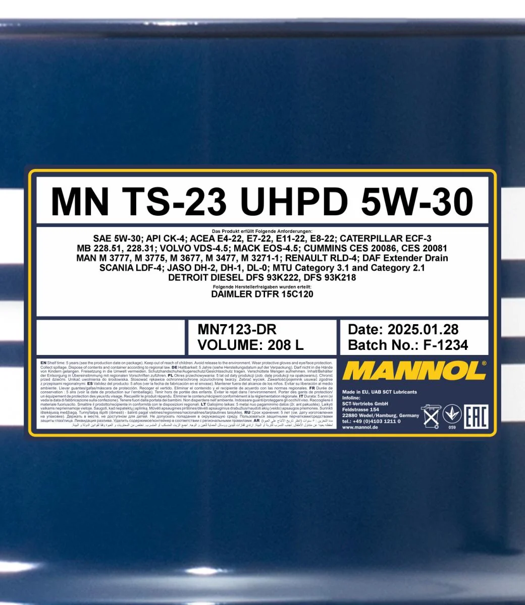 MANNOL® - MN7123DR - TS-23 UHPD 5W-30 208L