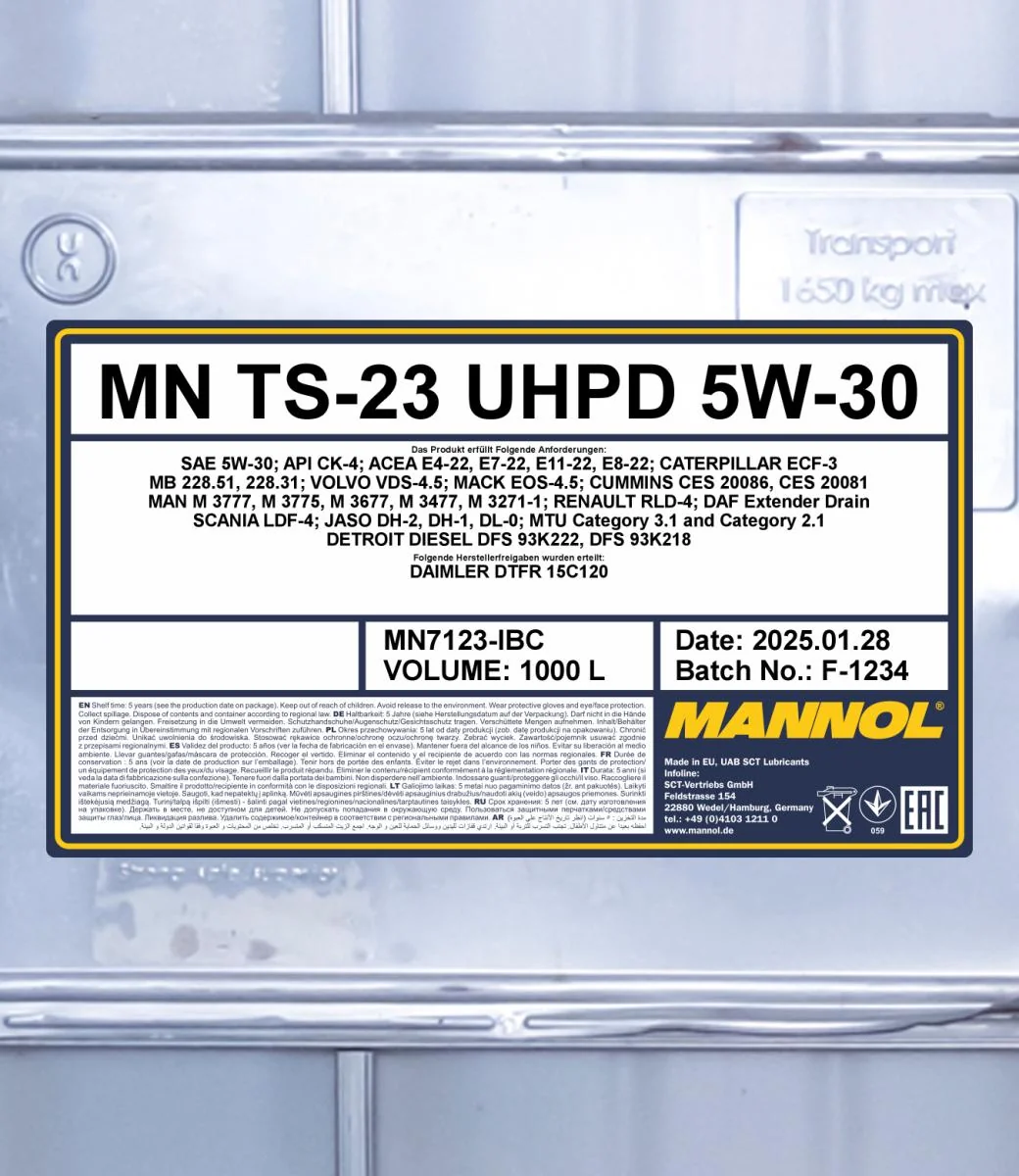 MANNOL® - MN7123IBC - TS-23 UHPD 5W-30 1000L
