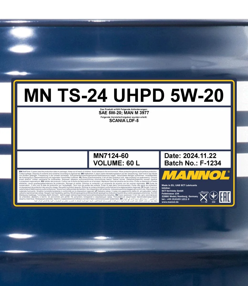 MANNOL® - MN712460 - TS-24 UHPD 5W-20 60L