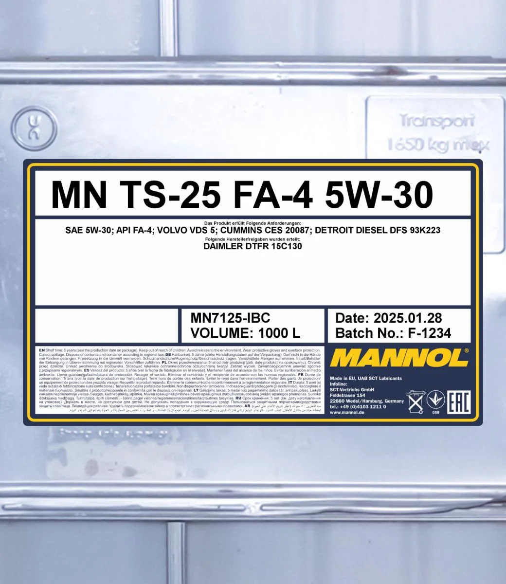 MANNOL® - MN7125IBC - TS-25 FA-4 5W-30 1000L