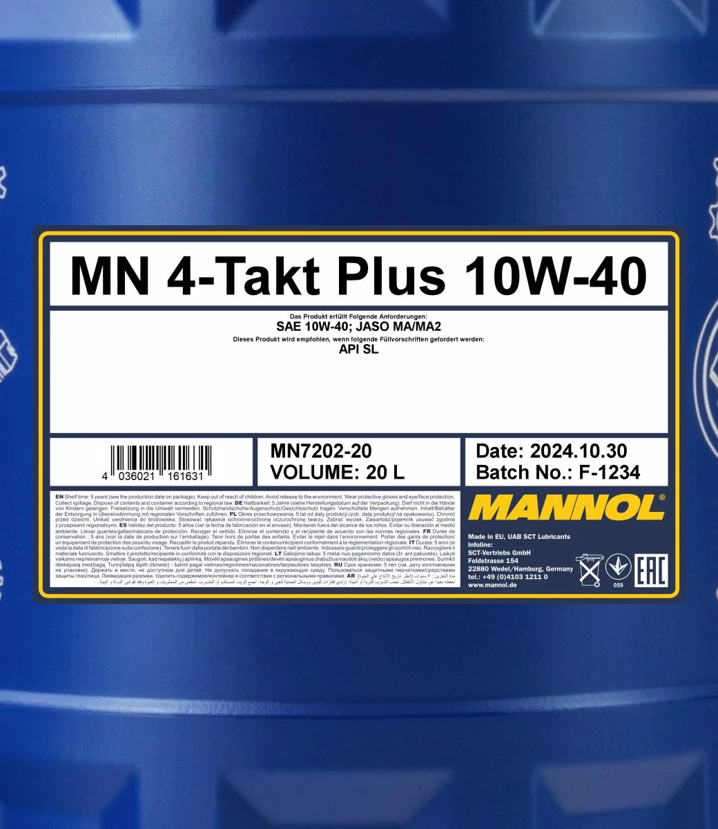 MANNOL® - MN720220 - 4-Stroke Plus 10W-40 20L