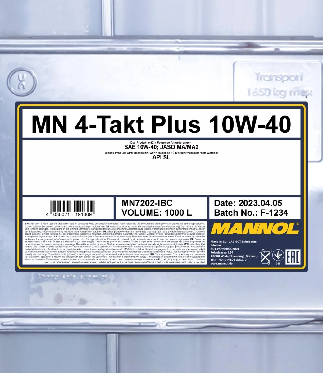 MANNOL® - MN7202IBC - 4-Stroke Plus 10W-40 1000L