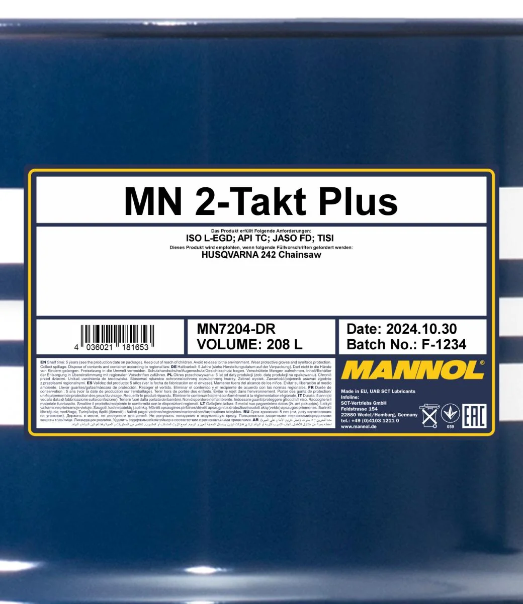 MANNOL® - MN7204DR - 2-Stroke Plus 208L