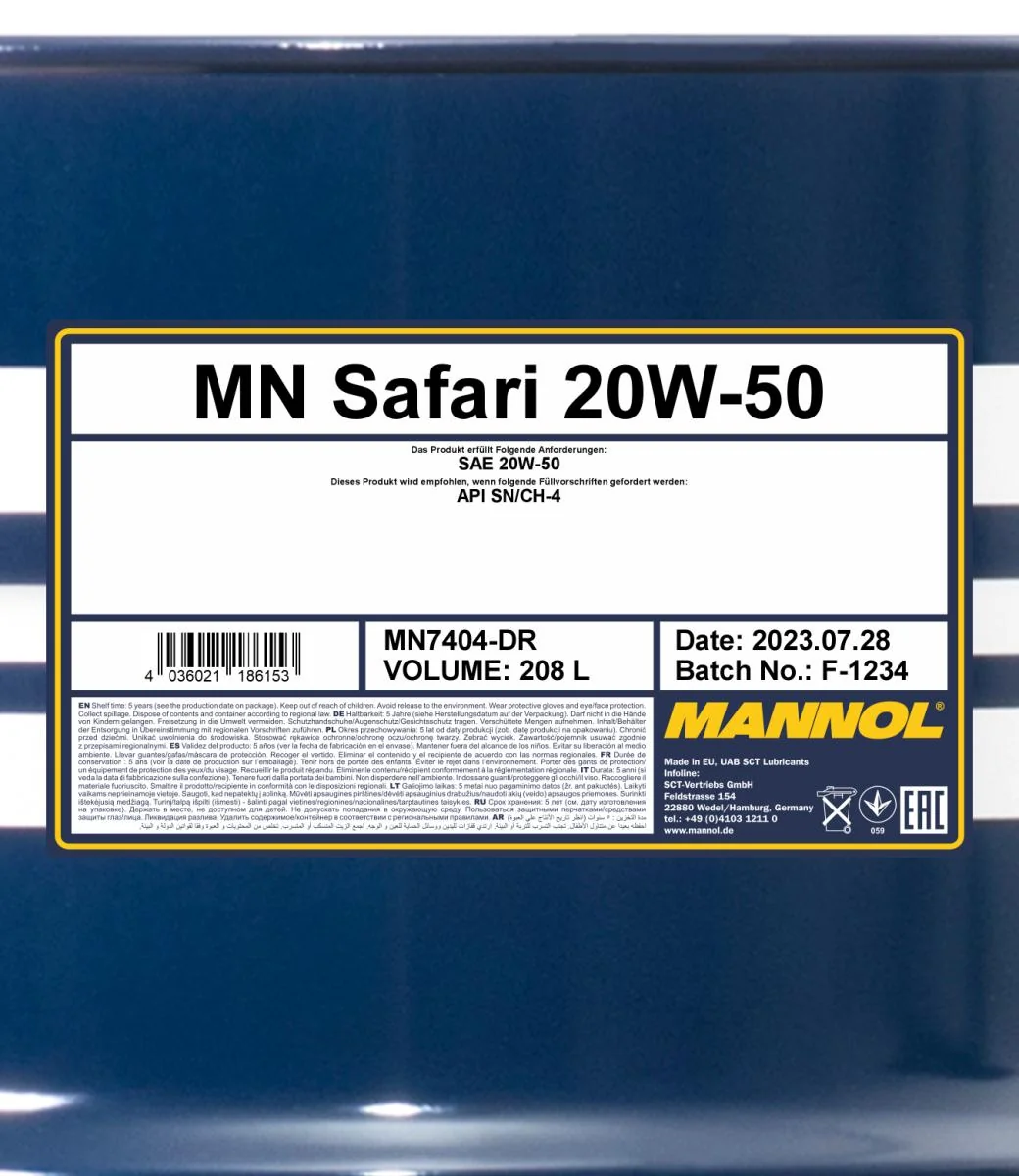 MANNOL® - MN7404DR - Safari 20W-50 208L