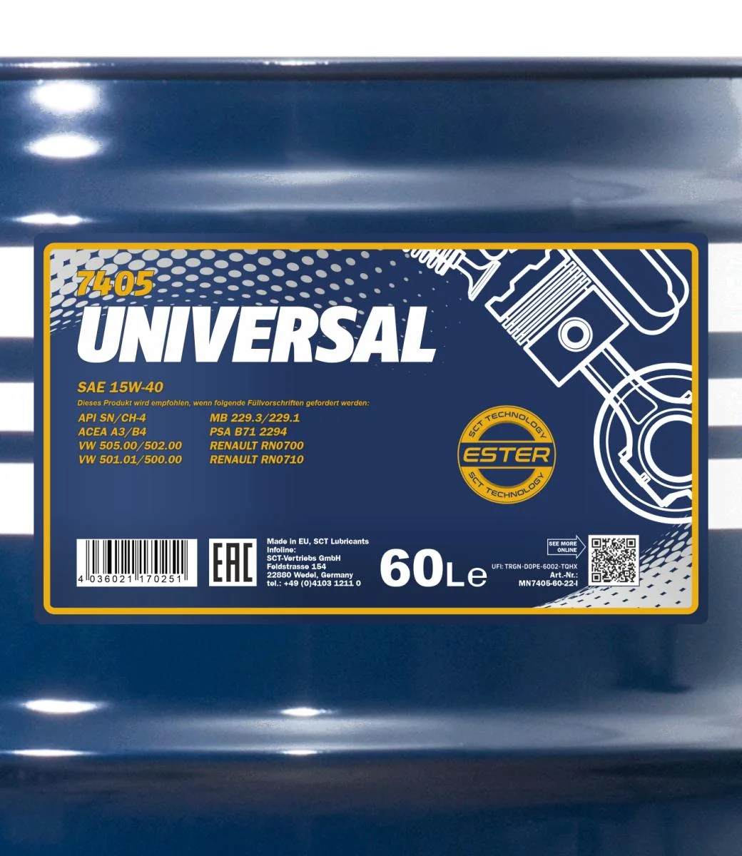 MANNOL® - MN740560 - Universal 15W-40 60L