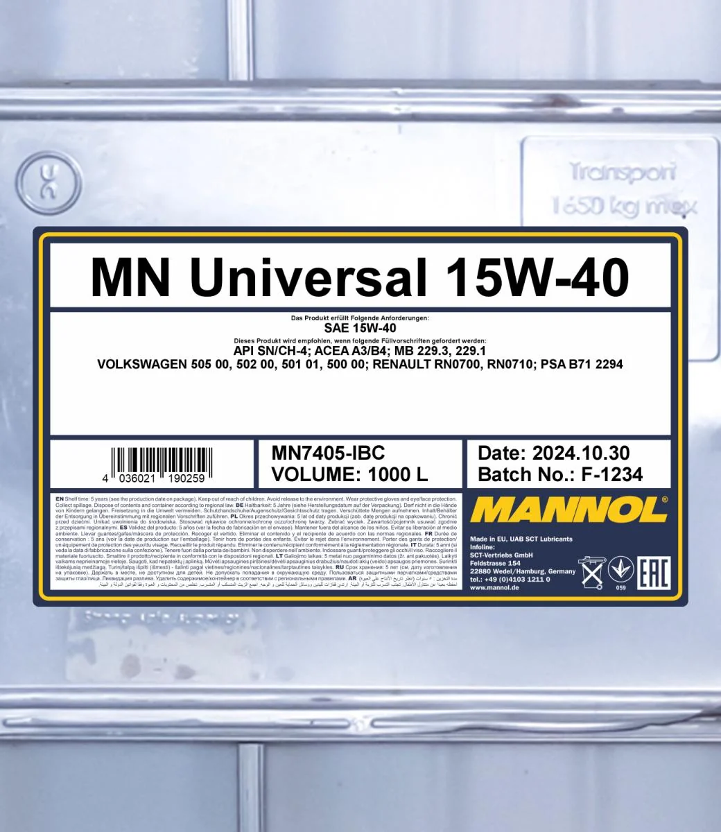 MANNOL® - MN7405IBC - Universal 15W-40 1000L
