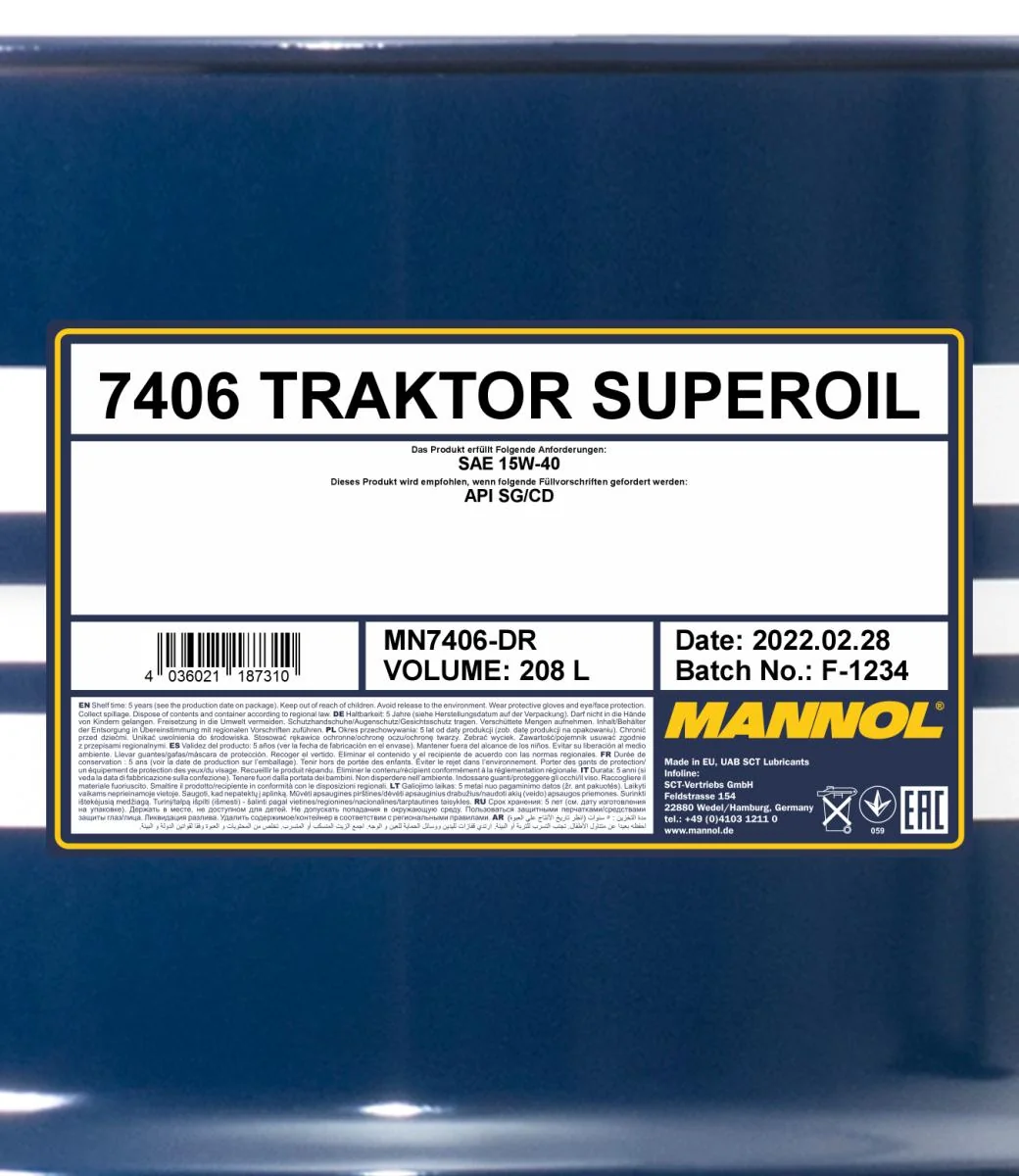 MANNOL® - MN7406DR - Traktor Superoil 15W-40 208L