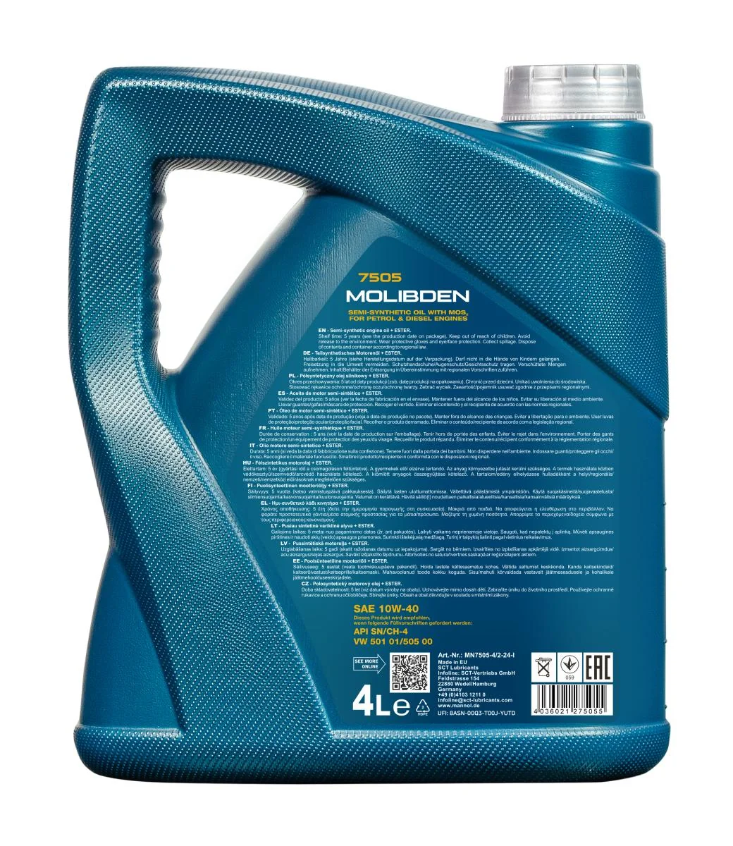 MANNOL® - MN75054 - Molibden 10W-40 7505 4L