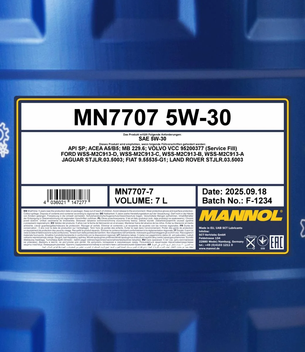 MANNOL® - MN77077 - 7707 Energy Formula FR 5W-30 7l