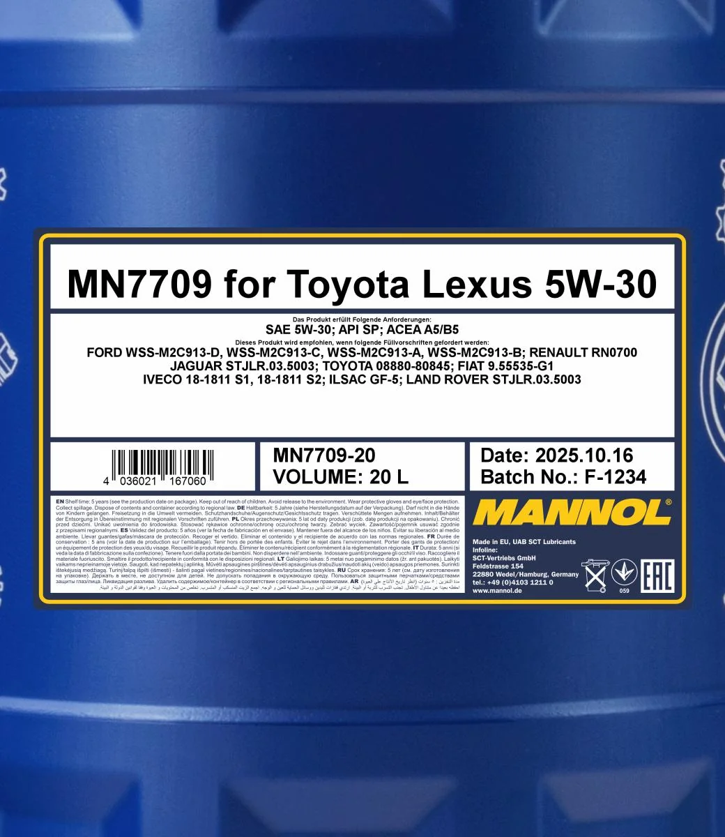 MANNOL® - MN770920 - 7709 For Toyota Lexus 5W-30 20l