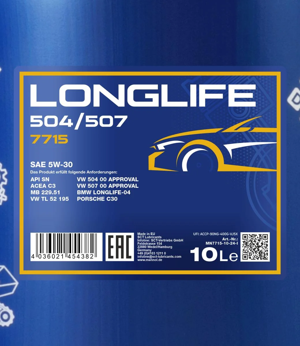 MANNOL® - MN771510 - 7715 Longlife 504/507 5W-30 10l