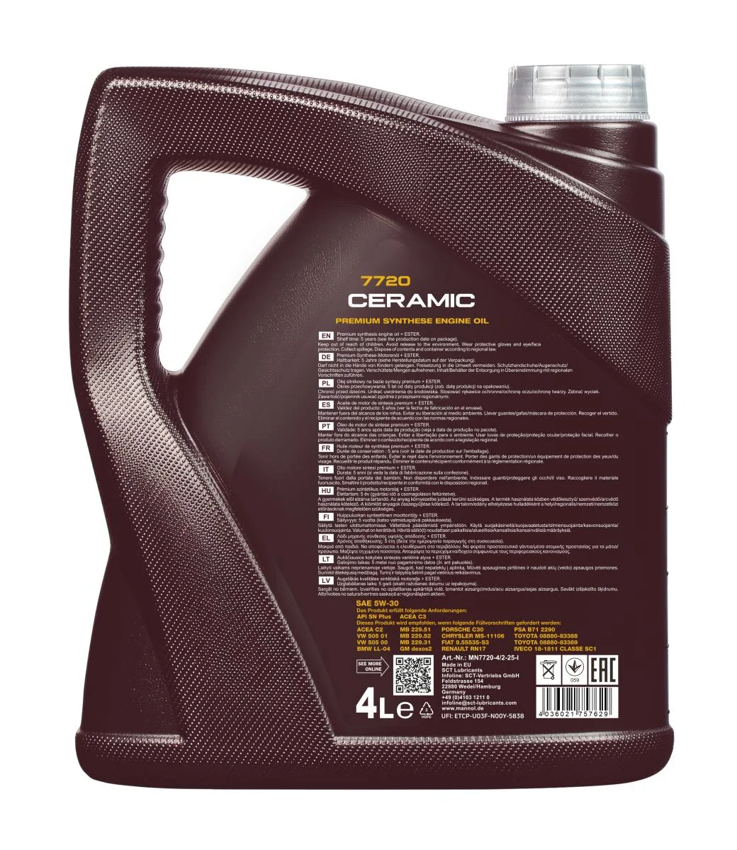 MANNOL® - MN77204 - Ceramic 5W-30 7720 4l