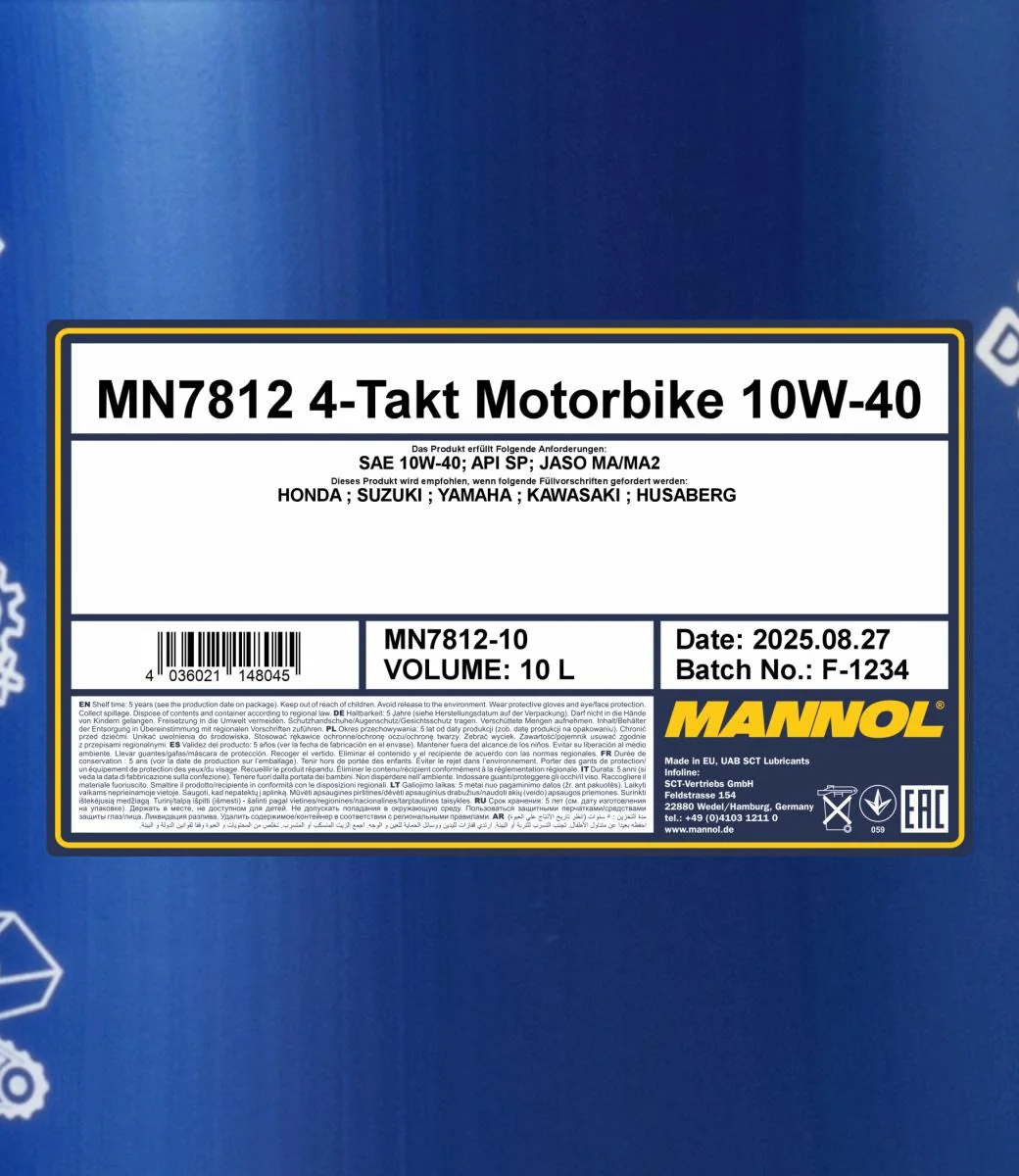 MANNOL® - MN781210 - 7812 4-Stroke Motorbike 10W-40 10L