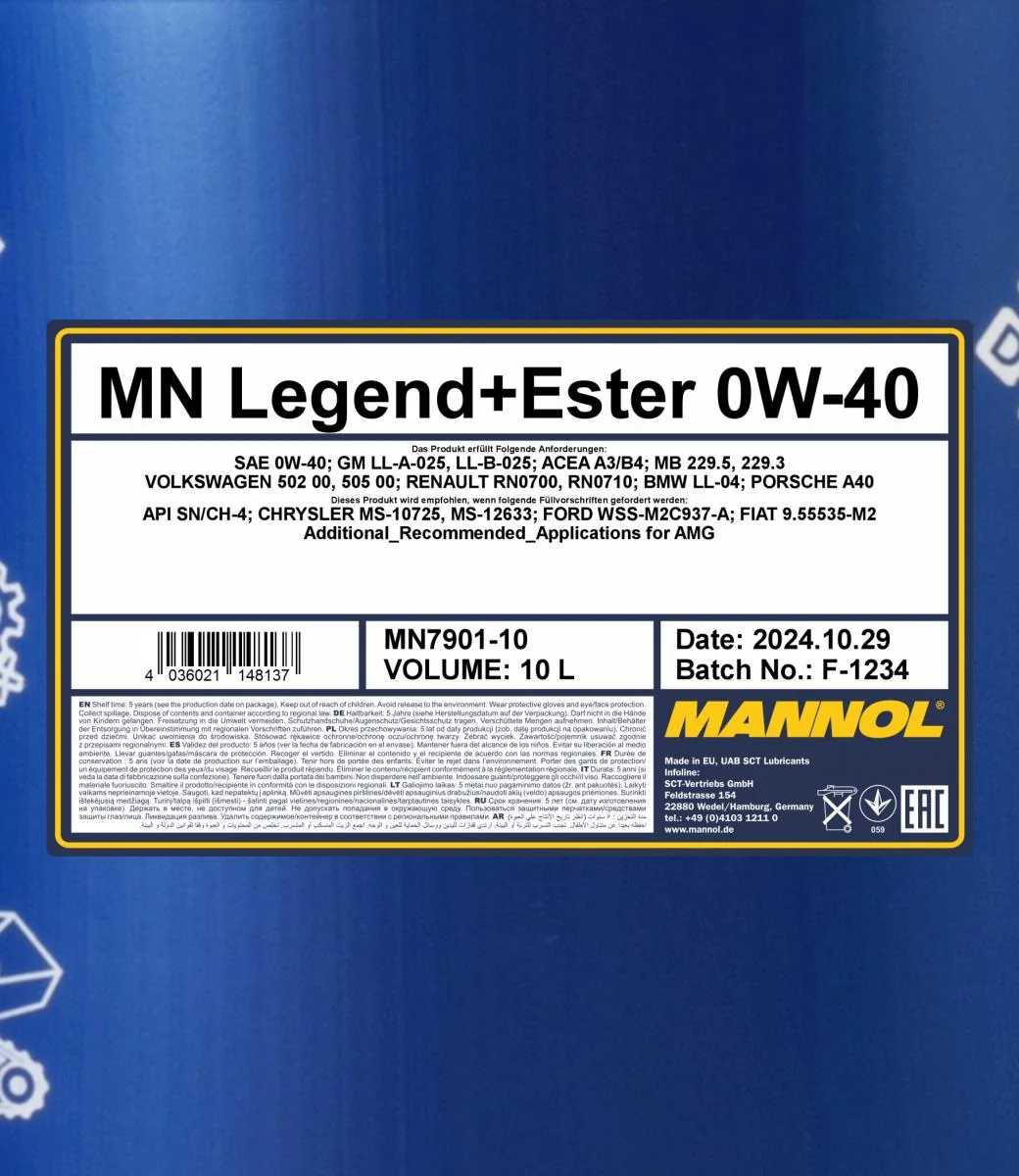 MANNOL® - MN790110 - Legend+Ester 0W-40 10L