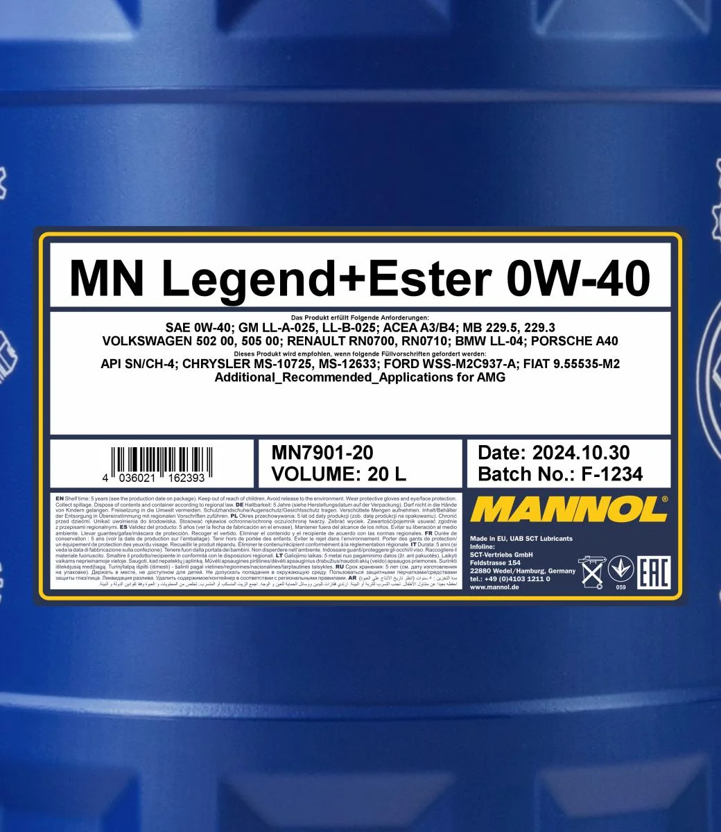 MANNOL® - MN790120 - Legend+Ester 0W-40 20L