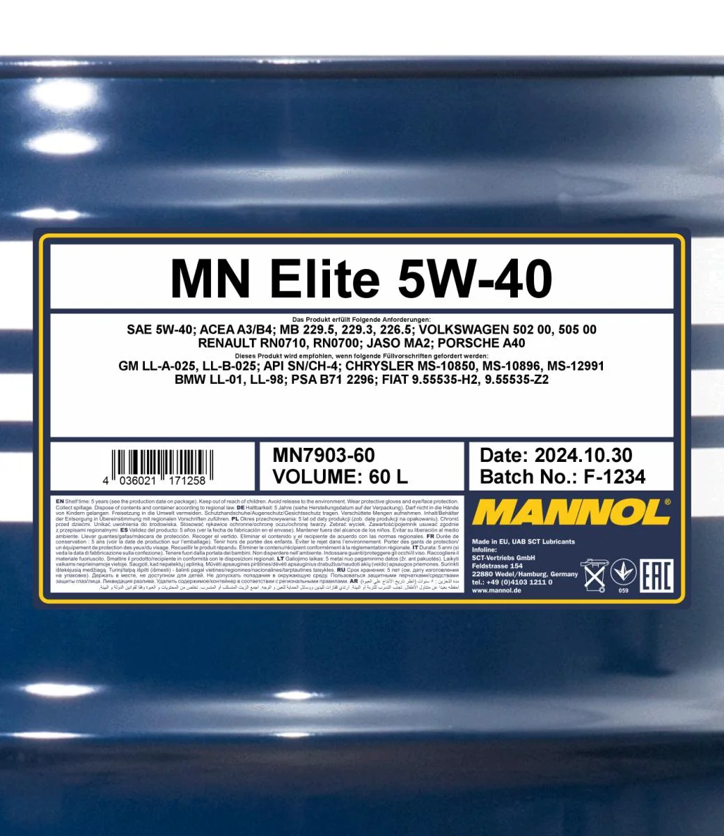 MANNOL® - MN790360 - Elite 5W-40 60L