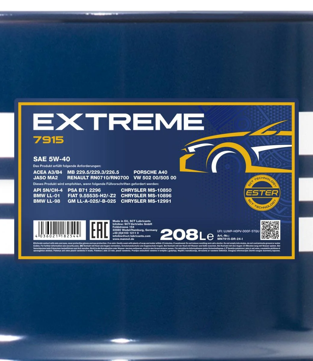 MANNOL® - MN7915DR - Extreme 5W-40 208L