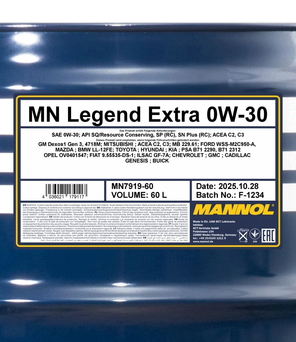 MANNOL® - MN791960 - Legend Extra 0W-30 60L