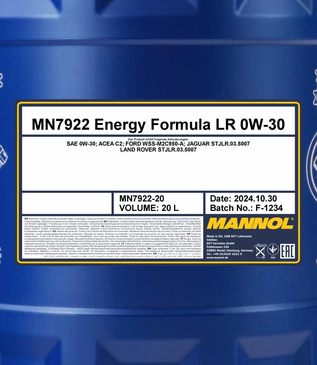 MANNOL® - MN792220 - Energy Formula LR 0W-30 20L