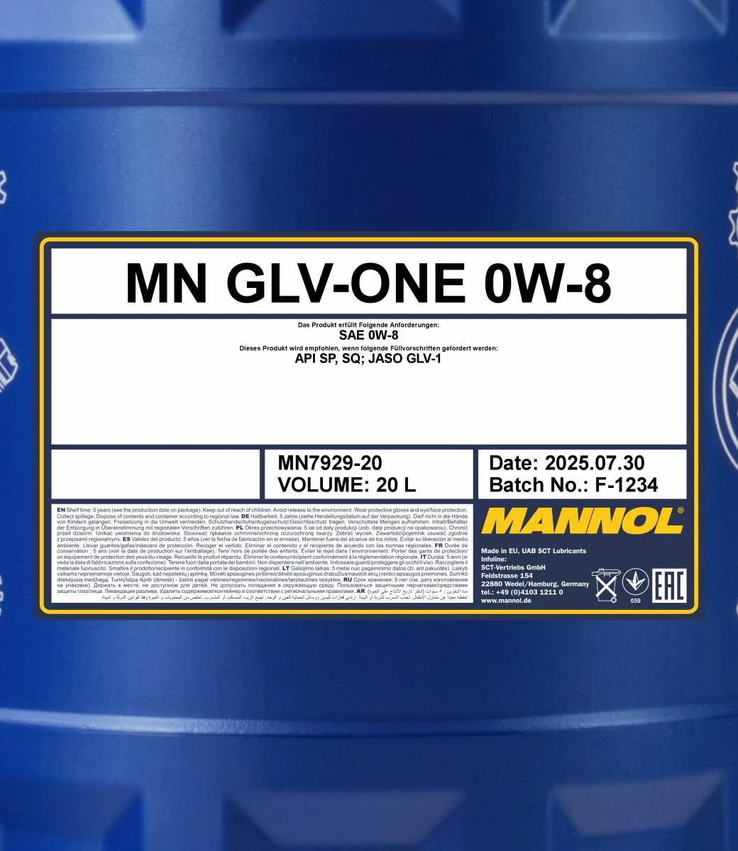 MANNOL® - MN792920 - 7929 GLV-ONE 0W-8 20L