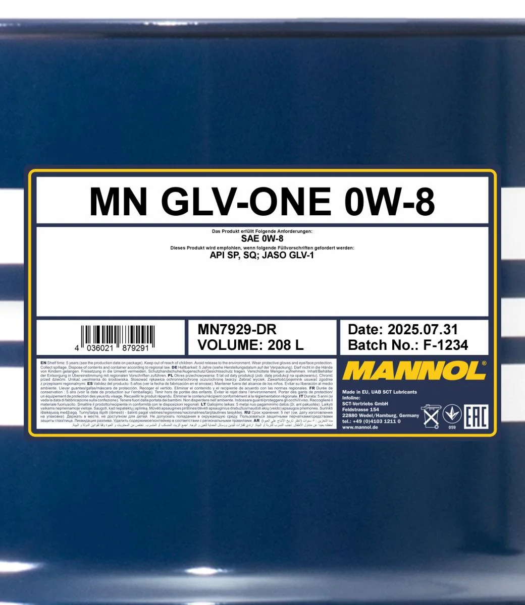 MANNOL® - MN7929DR - 7929 GLV-ONE 0W-8 208L