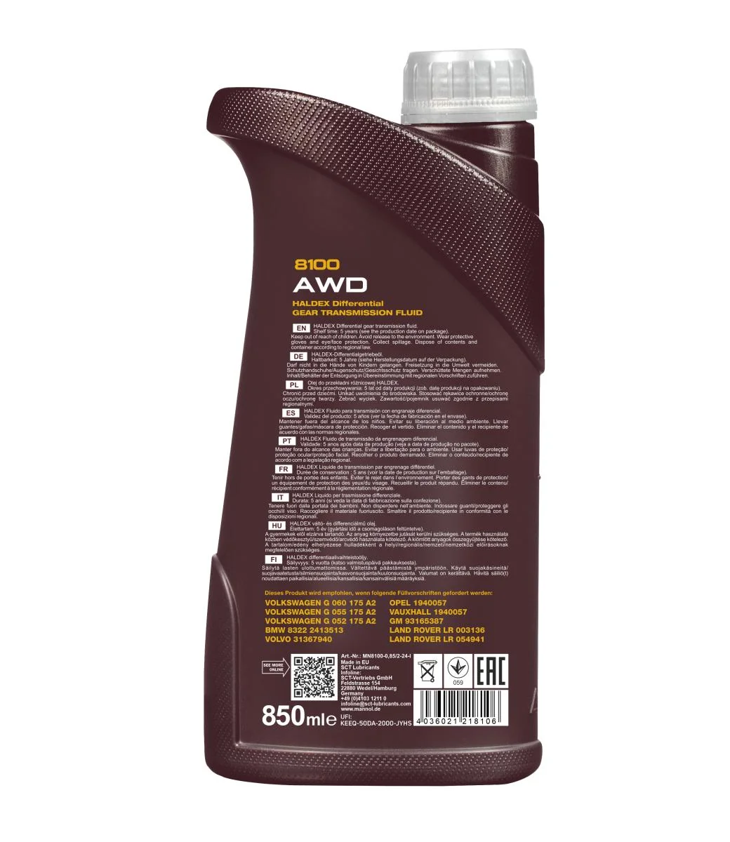 MANNOL® - MN8100085 - AWD Gear Oil 850ml